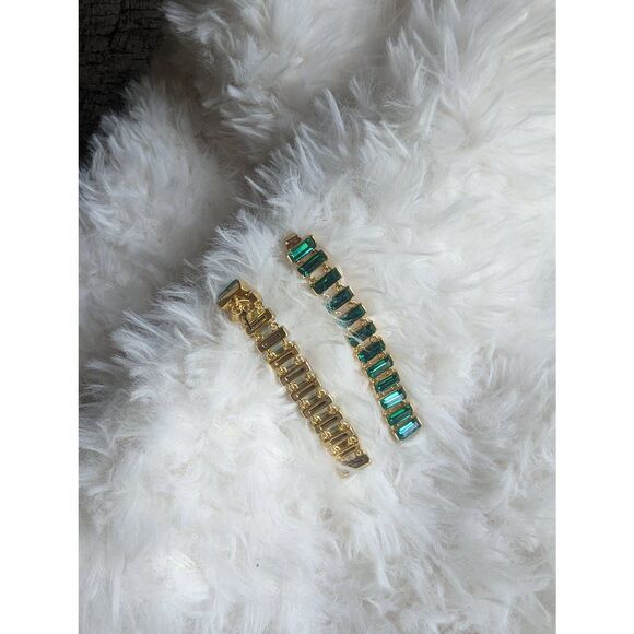 🎀 J. CREW Glass Baguette Chain Earrings - Picture 3 of 3